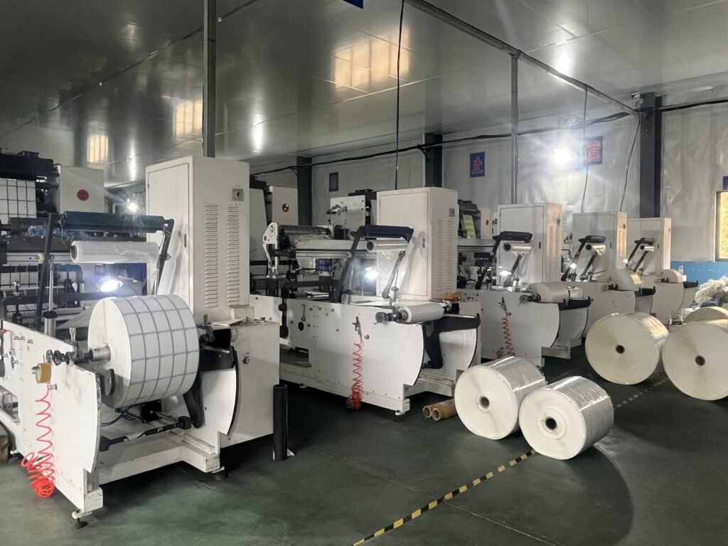 Label jumbo roll on a printing press