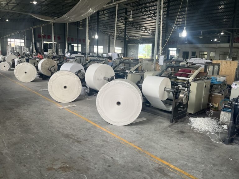 Row of slitting machines